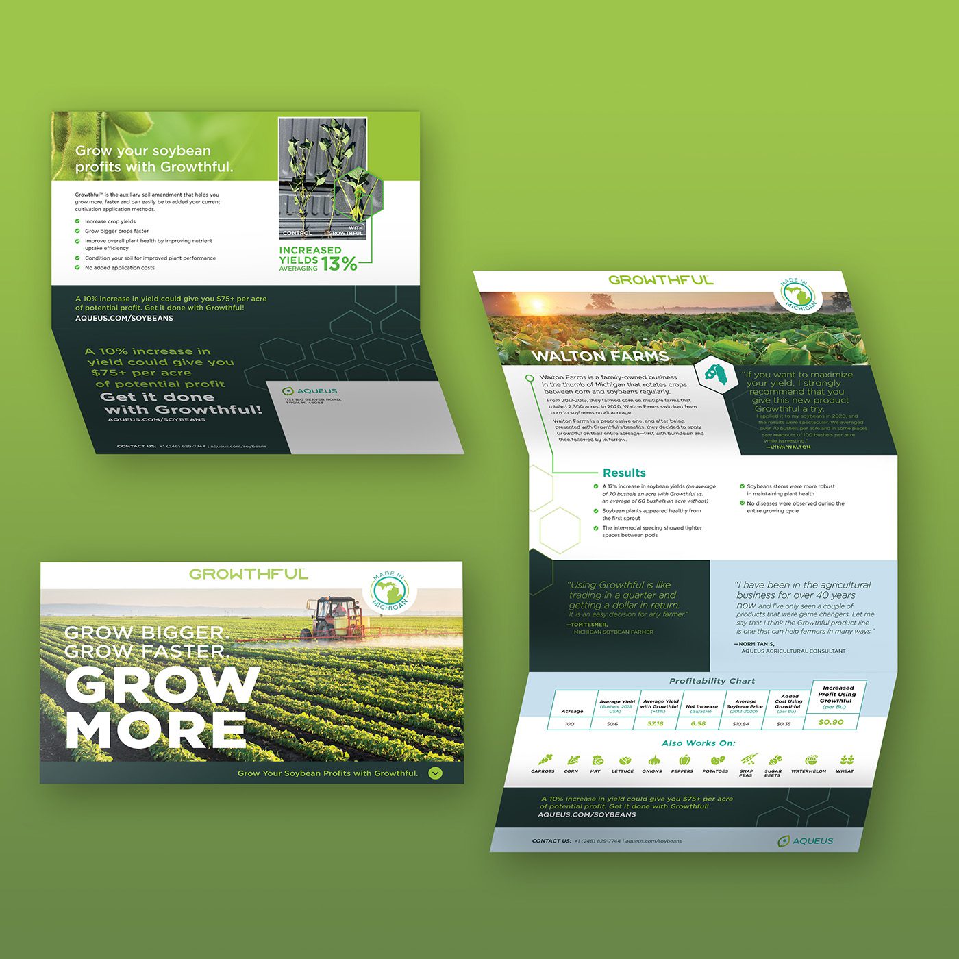 Trifold Direct Mail Creation & Targeted Delivery to Soybean Farmers