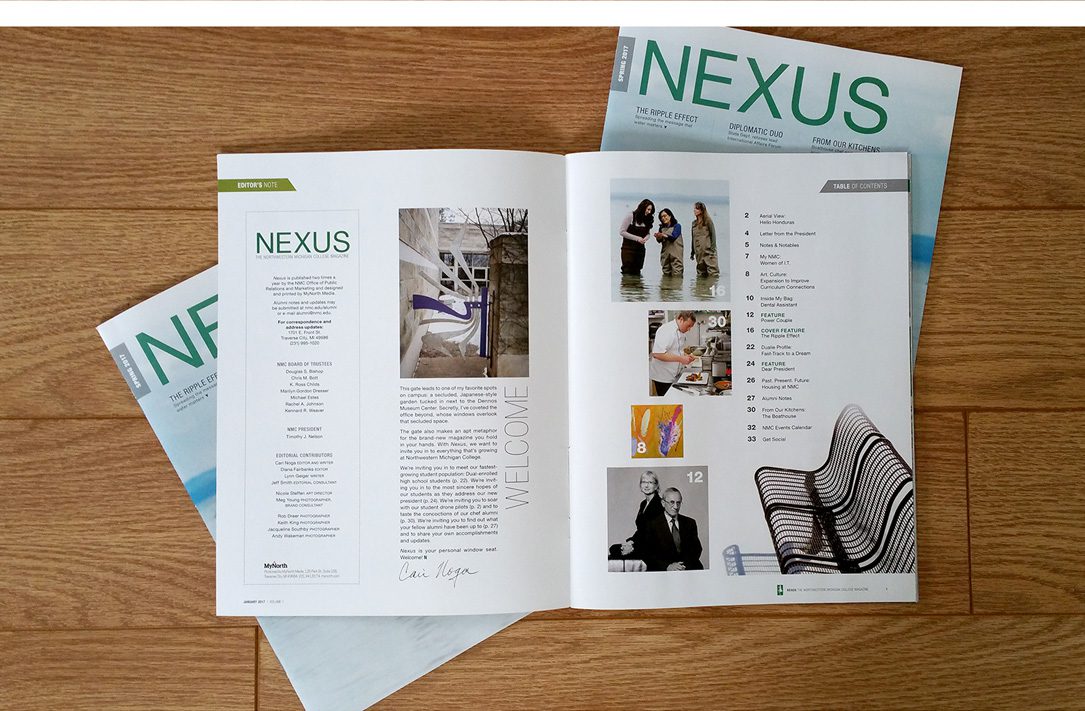 Northwestern Michigan College Nexus Alumni Magazine Design