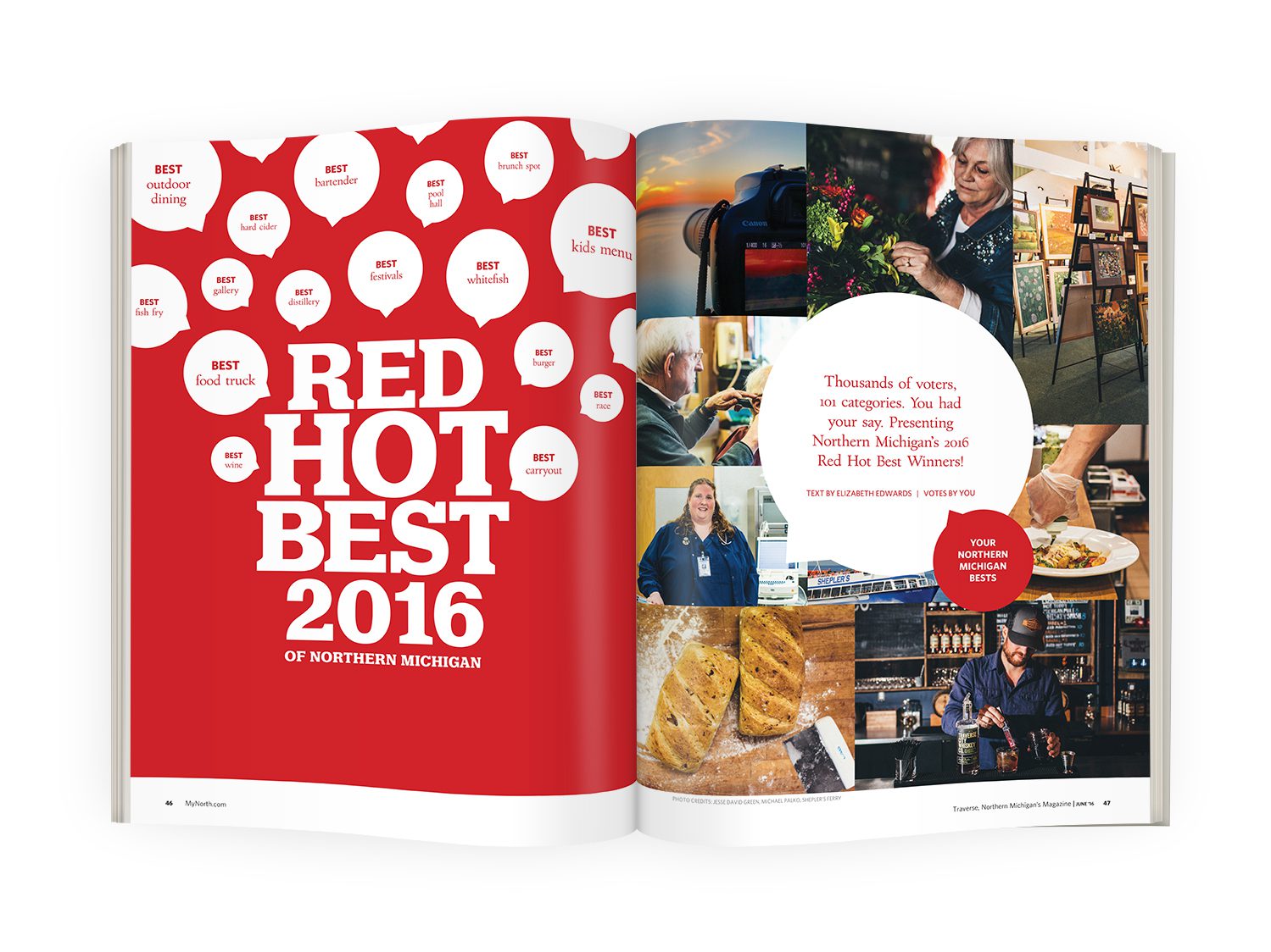 Editorial Magazine Design for Traverse Magazine’s Red Hot Best 2016