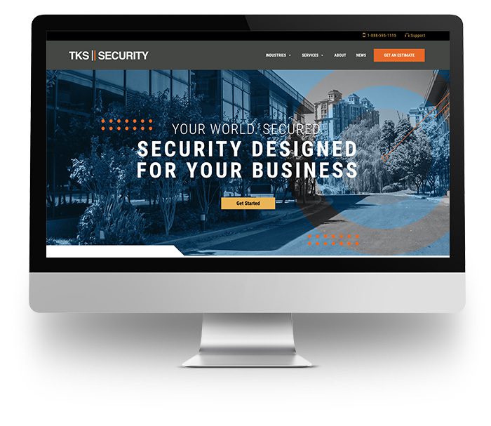 TKS Security Website Mocked up in desktop