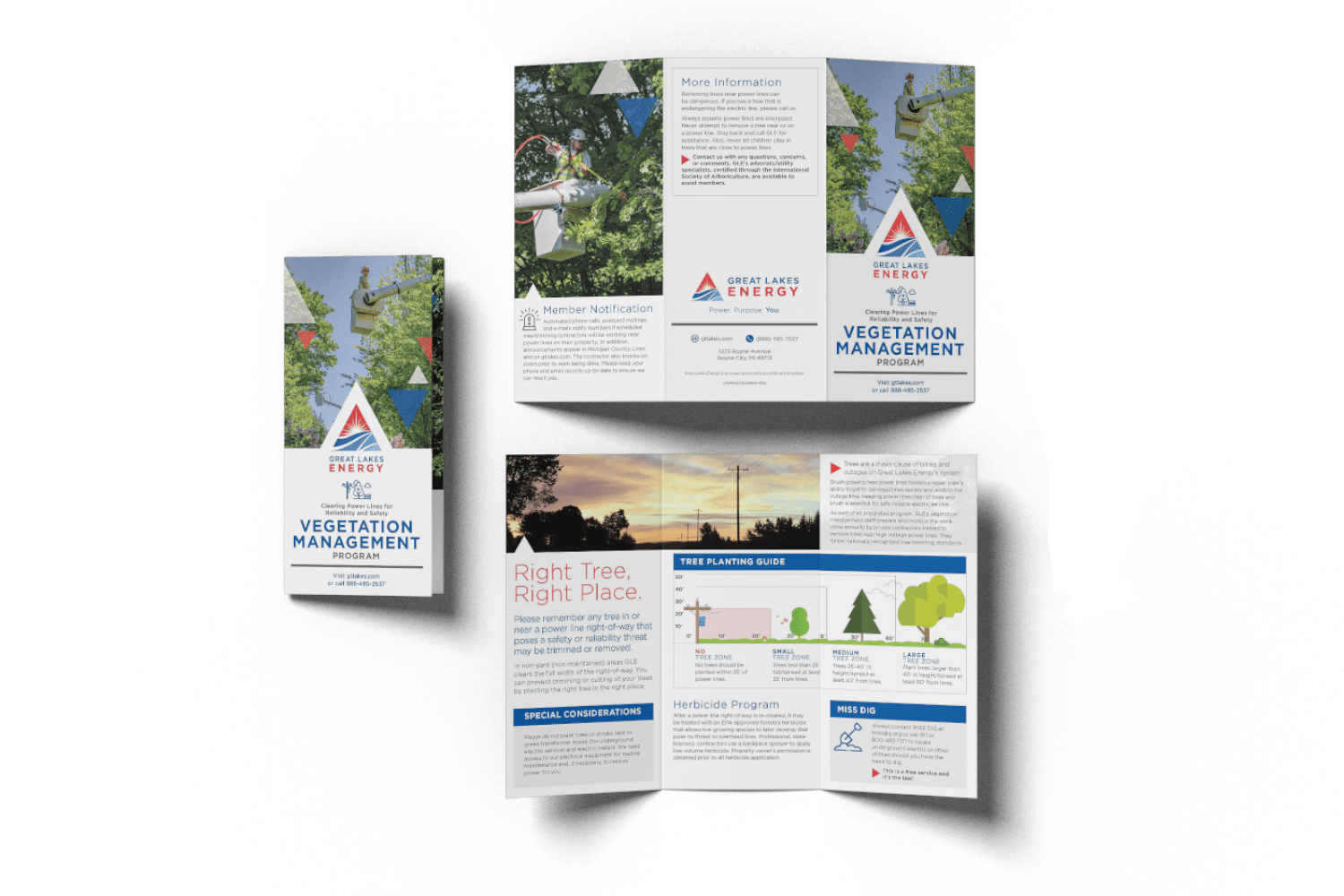 Tri-fold brochure design for Michigan based electric coop
