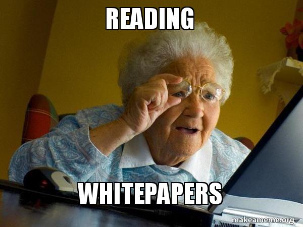 grandma meme reading white papers
