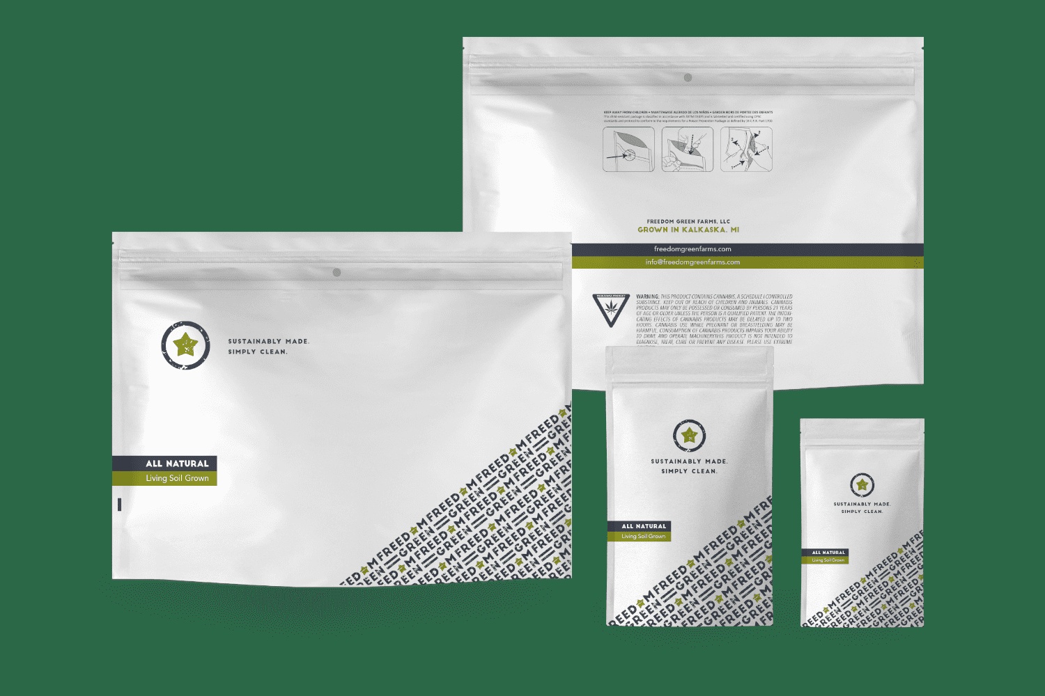Custom packaging design for a cannabis farming company 