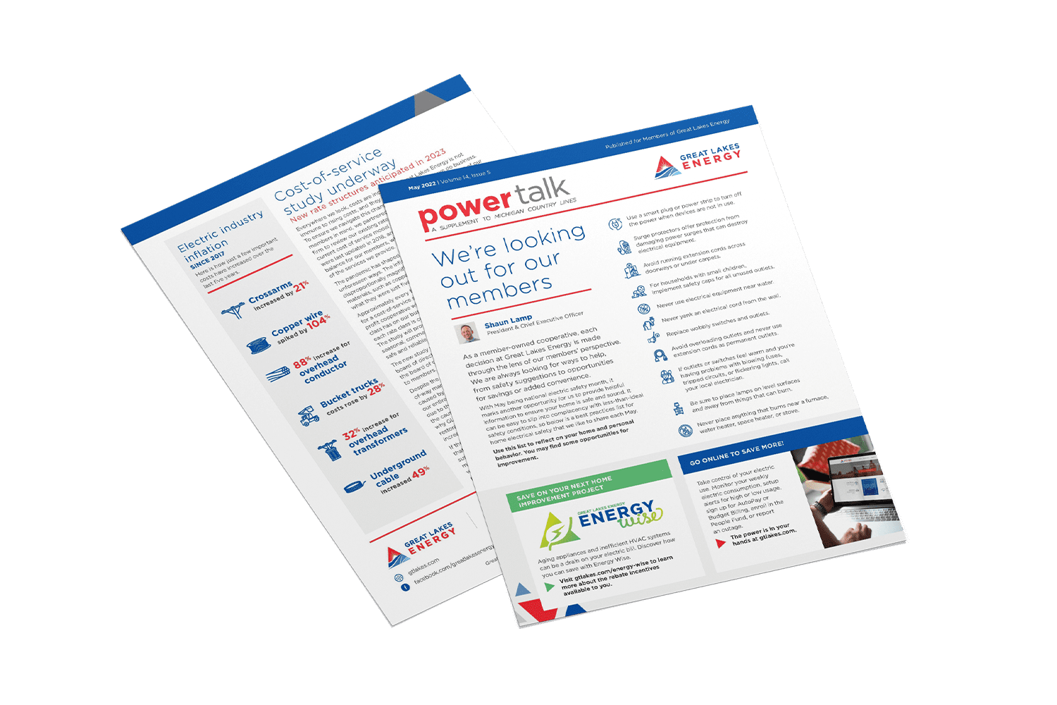 Monthly printed newsletter design
