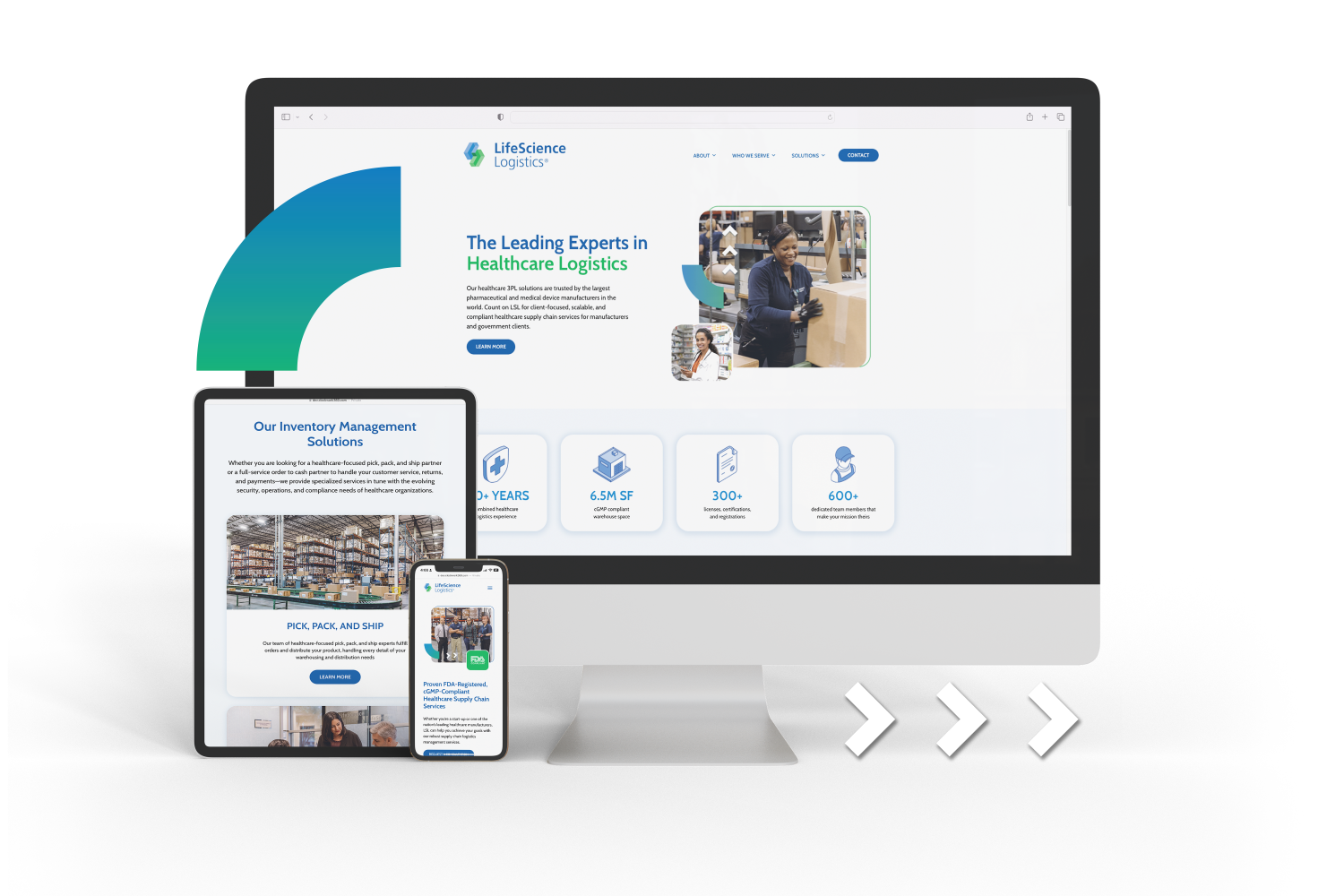 Responsive website design for a healthcare logistics company