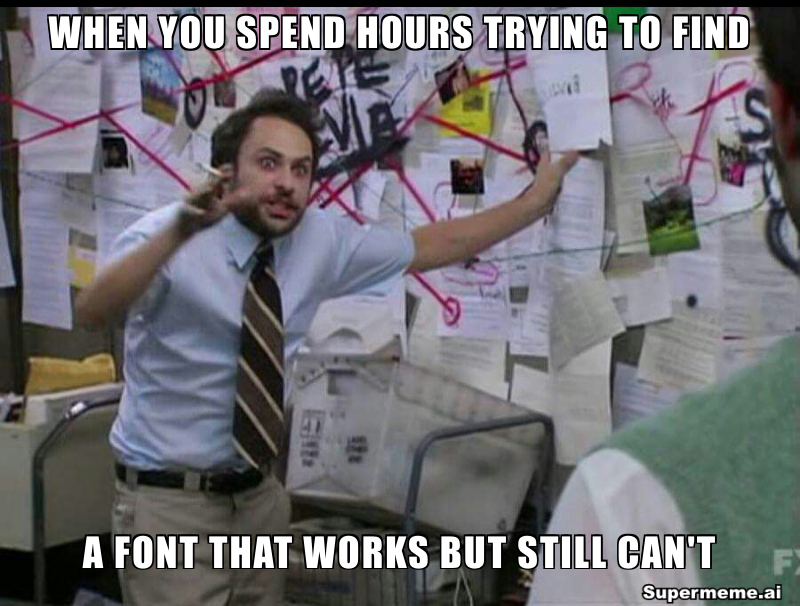 guy excited about looking for the right font