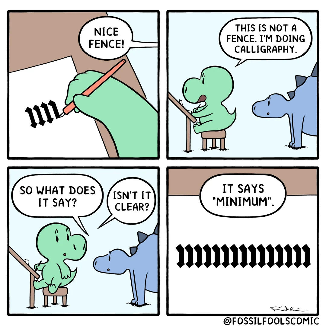 comic strip meme about blackletter font