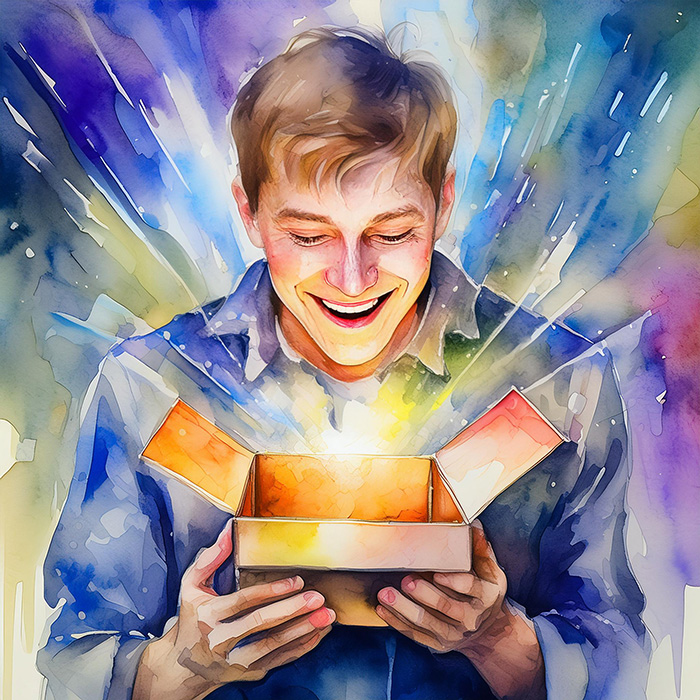 blog hero image for emotional design of man unboxing a phone