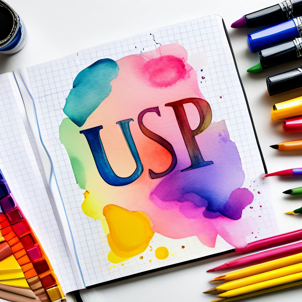 a notebook with the letters USP on it