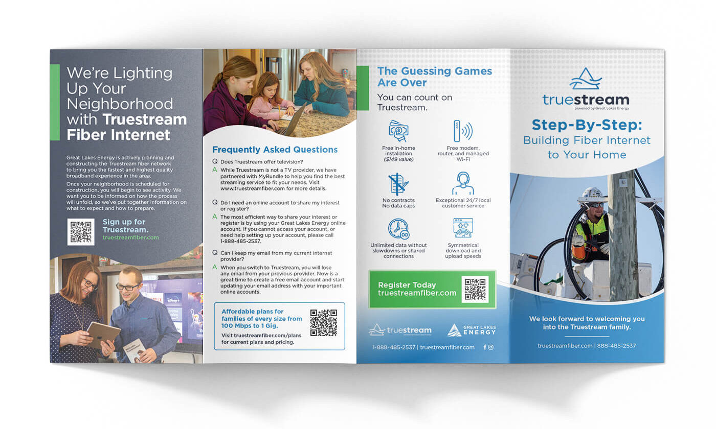 Semple brochure design for client featuring photos