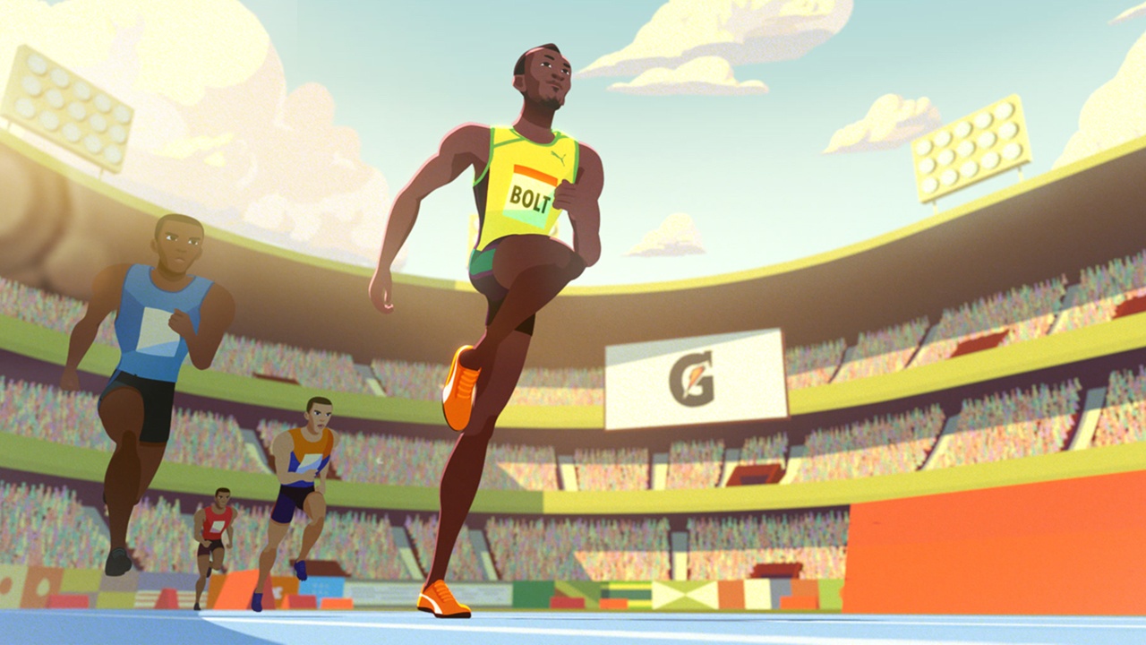 a screenshot of Usain Bolt for the Gatorade ad using emotional persuasive marketing