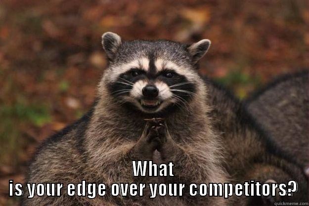 smiling raccoon meme about competitor advantage