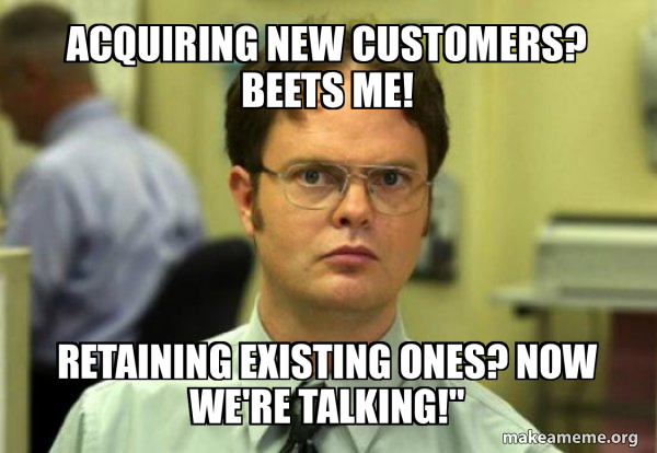 meme from the office about customer acquisition
