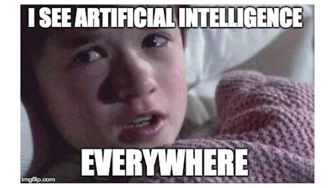 meme about ai usage everywhere showing haly joel osment from the movie the sixth sense