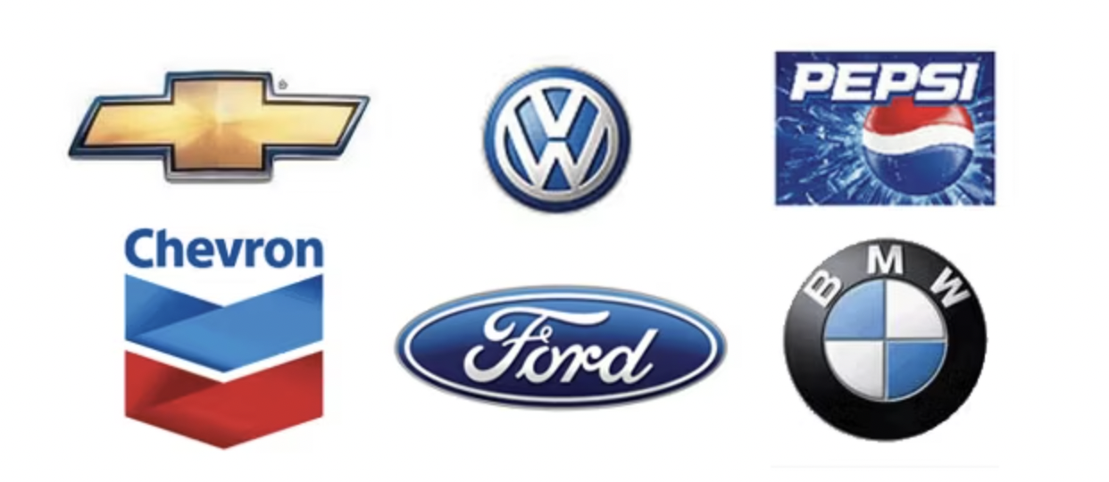 3D logos of brands in the 2000s
