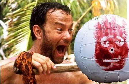 Meme of Tom Hanks and Wilson as a metaphor for AI in B2B marketing as a sidekick